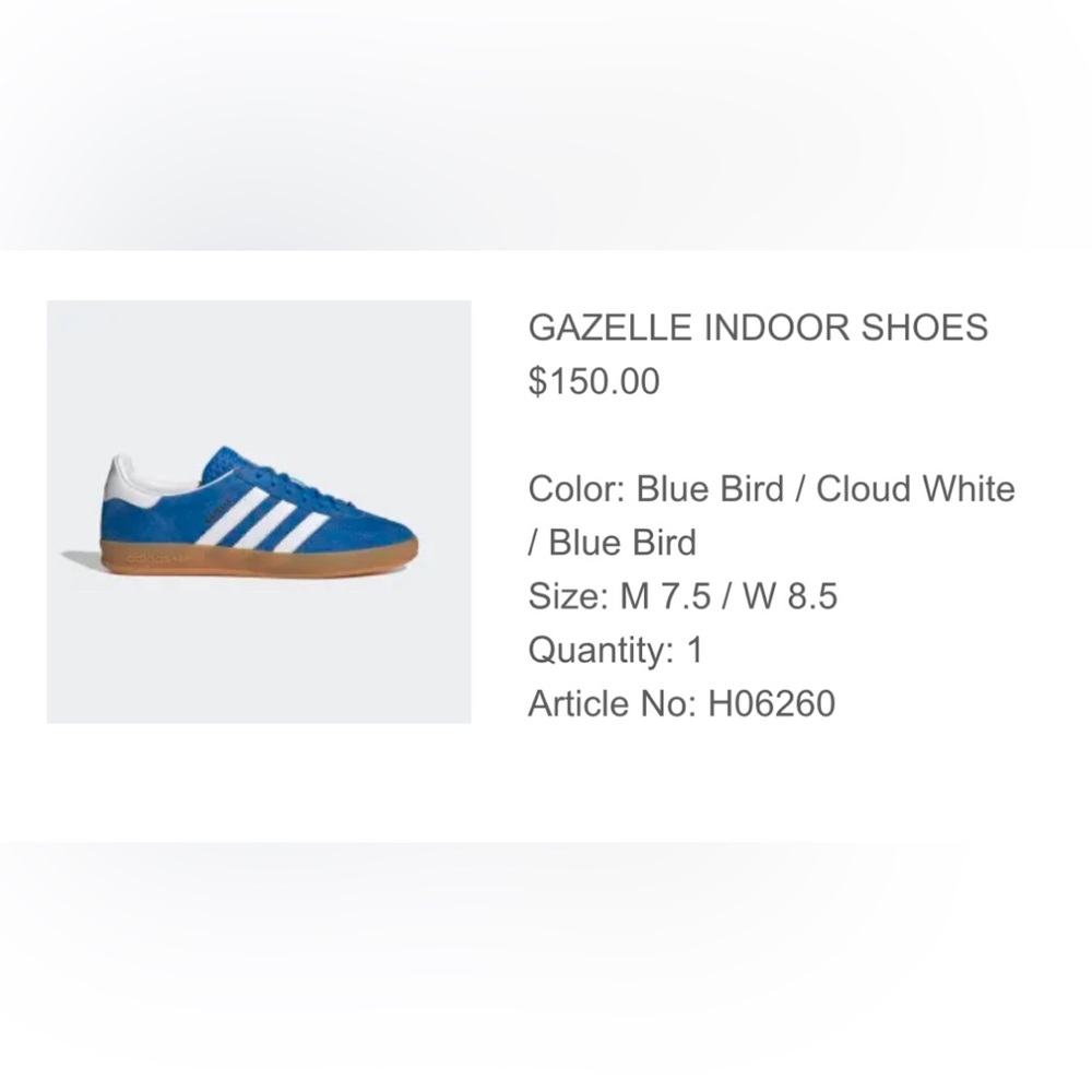 Adidas Gazelle indoor shoes